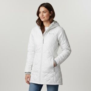 Columbia Women's White Hooded Puffer Jacket